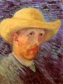 Self Portrait with Straw Hat 3 Vincent van Gogh